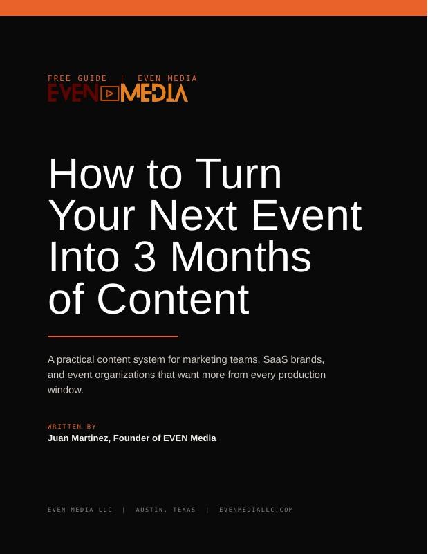 Guide cover: How to Turn Your Next Event Into 3 Months of Content